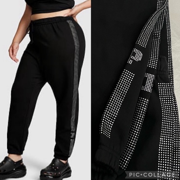 PINK EVERYDAY FLEECE HIGH-WAIST GYM PANTS - Picture 1 of 1